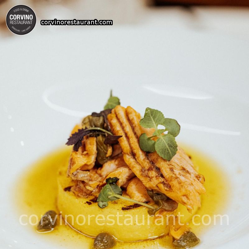 Trout in Garda sauce with polenta Trout in Garda sauce with polenta